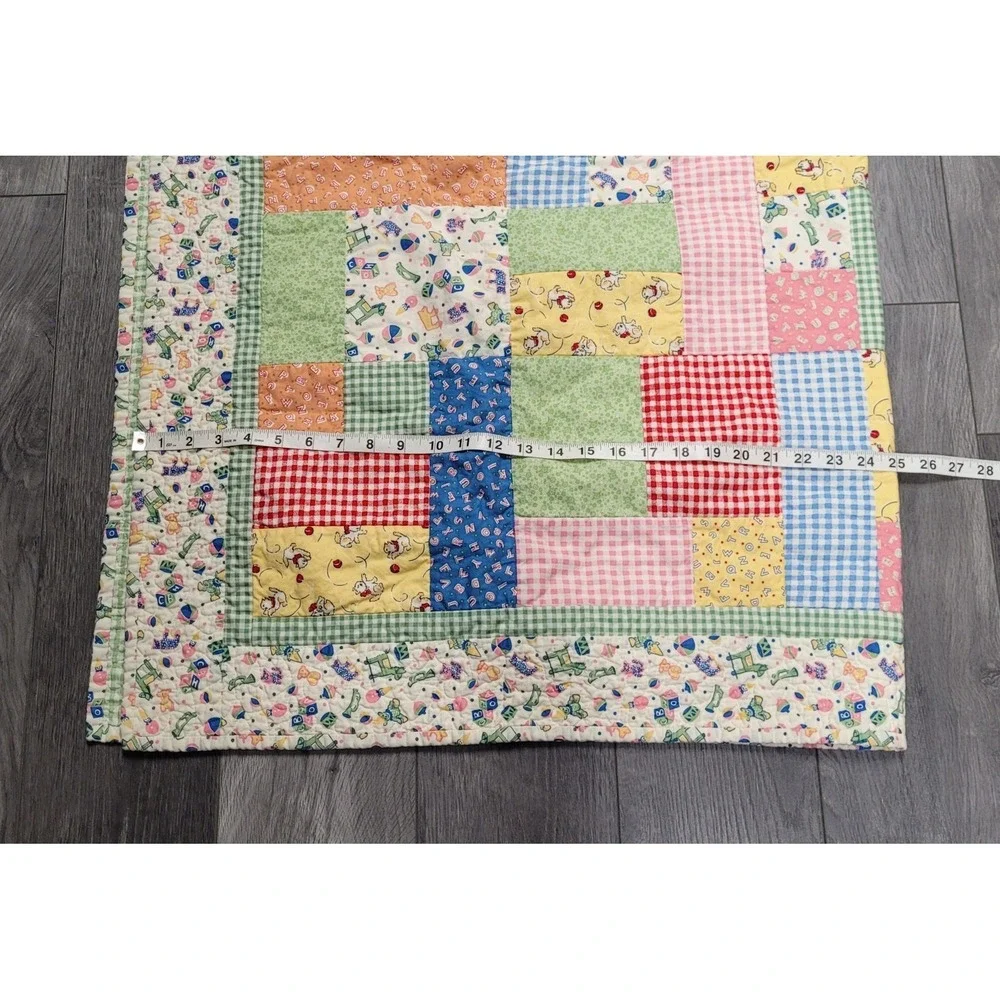 Patchwork Baby Blanket Quilt Multi-color Approximately 50 x 41 inches